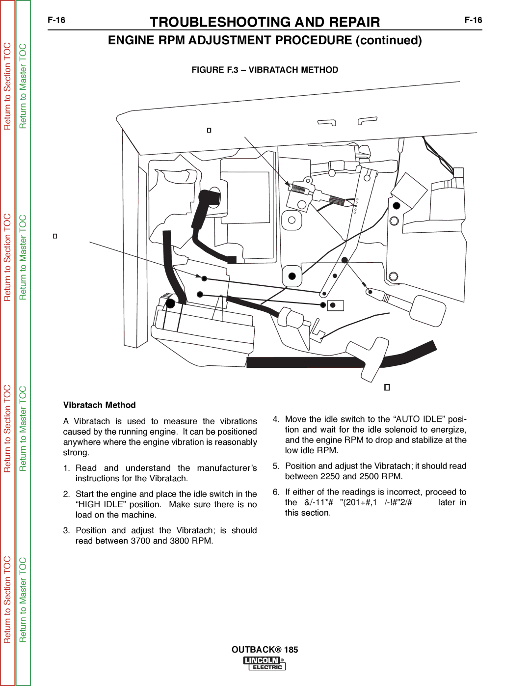 Lincoln Electric SVM204-A service manual TOP View of Engine, Vibratach Method 