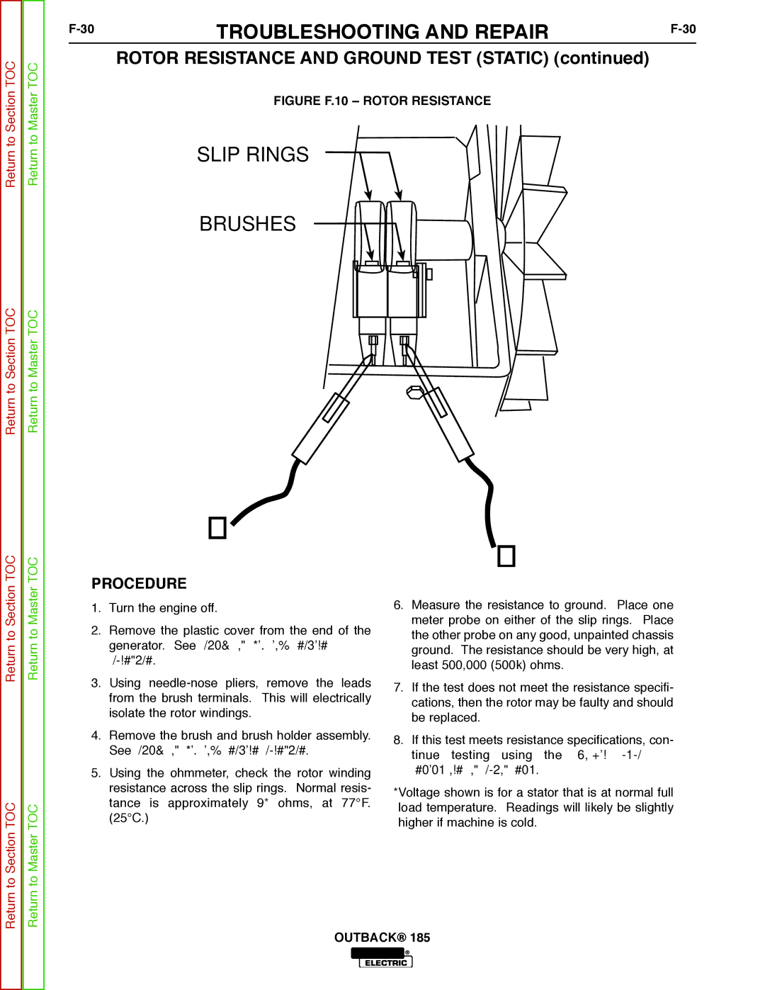 Lincoln Electric SVM204-A service manual Slip Rings Brushes, Rotor Resistance and Ground Test Static 