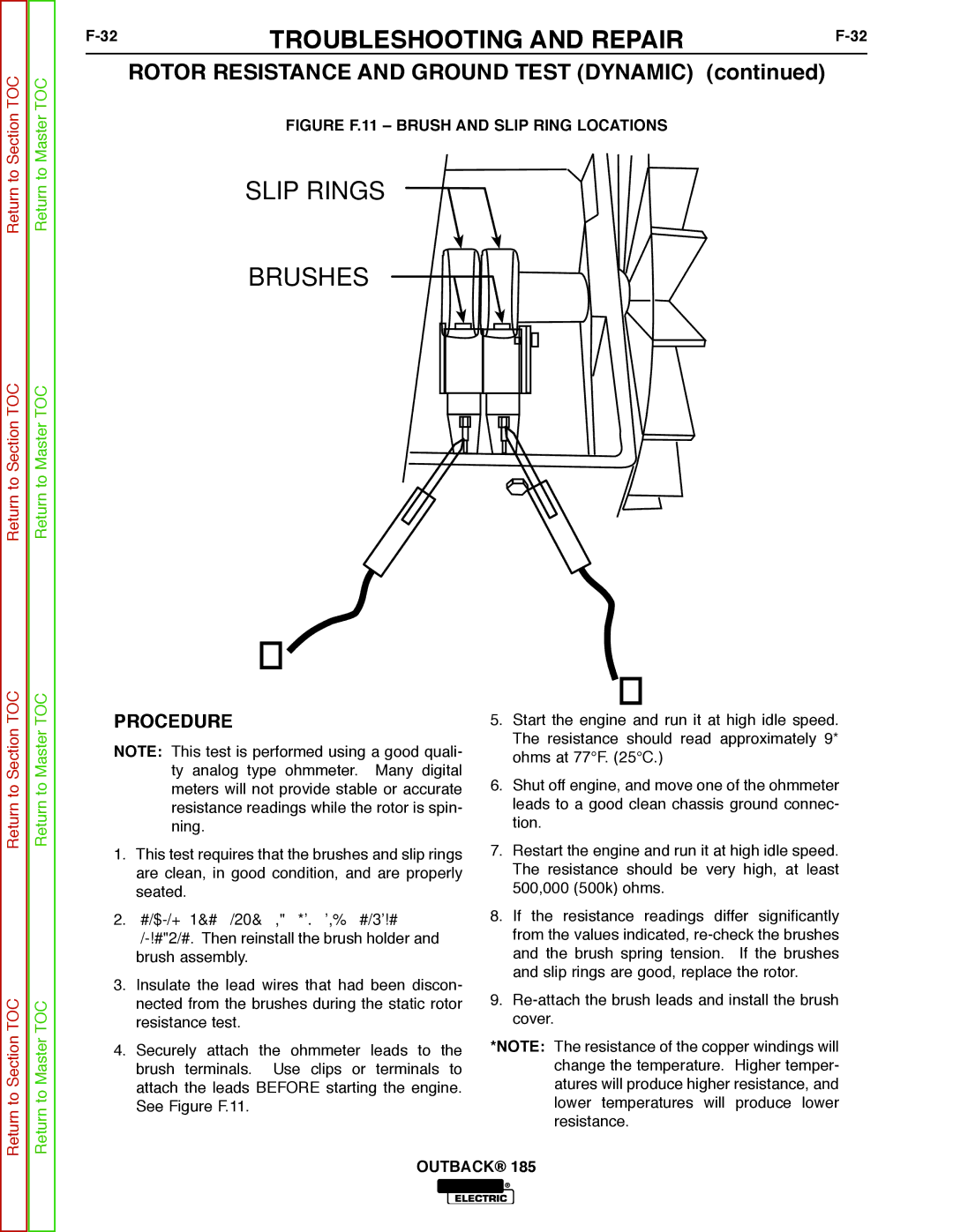 Lincoln Electric SVM204-A Rotor Resistance and Ground Test Dynamic, Figure F.11 Brush and Slip Ring Locations 