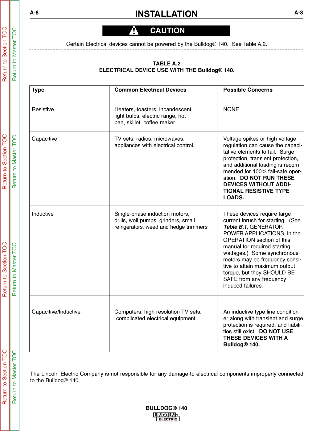 Lincoln Electric SVM208-A service manual Ation. do not RUN These, Bulldog 