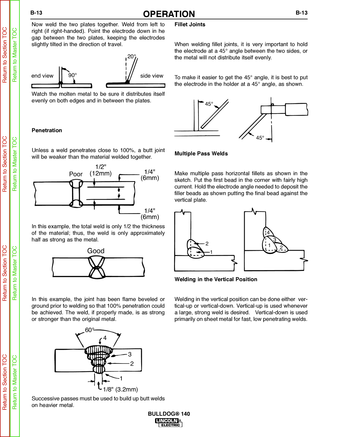 Lincoln Electric SVM208-A service manual Fillet Joints, Penetration 