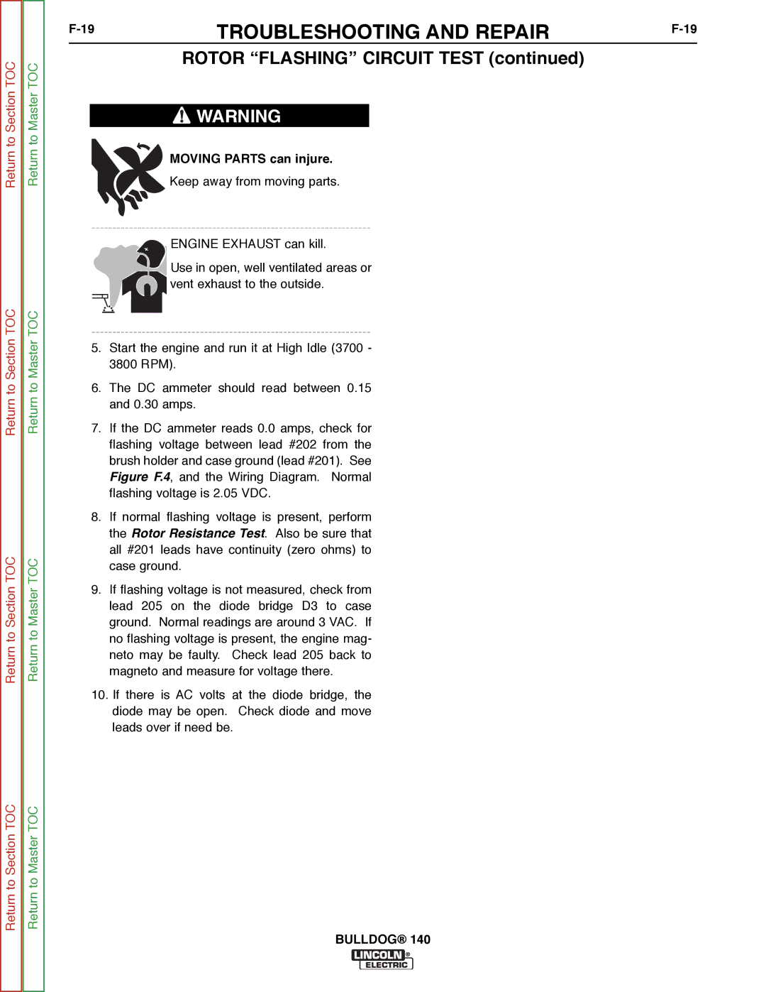 Lincoln Electric SVM208-A service manual Moving Parts can injure 