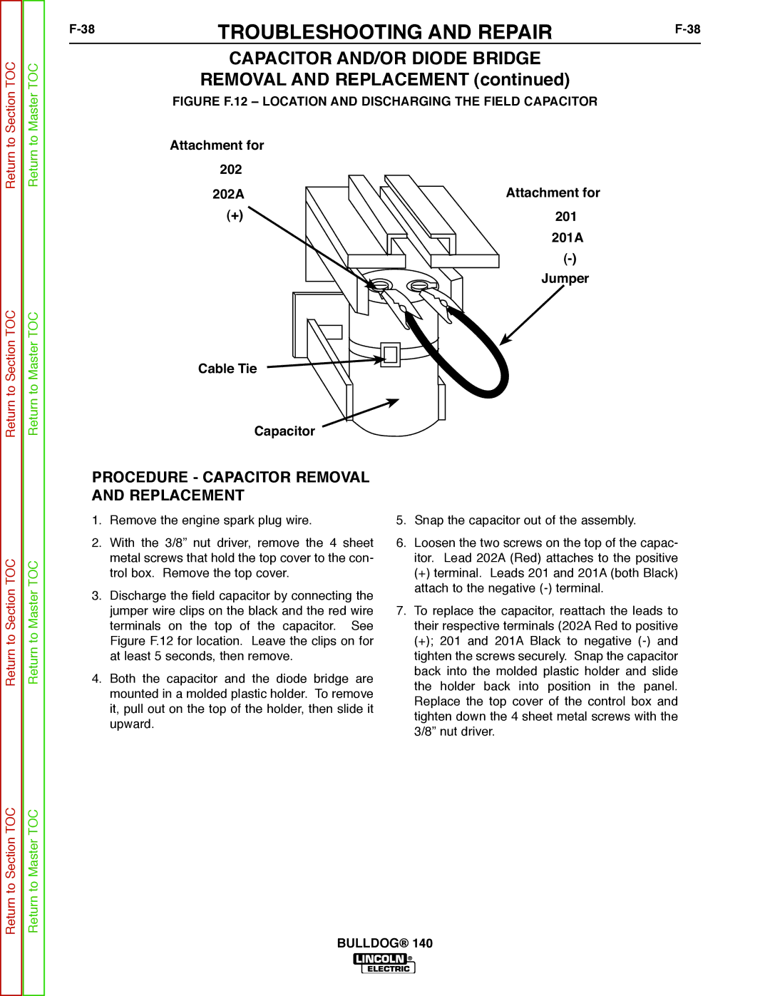 Lincoln Electric SVM208-A service manual Capacitor AND/OR Diode Bridge, Removal and Replacement 