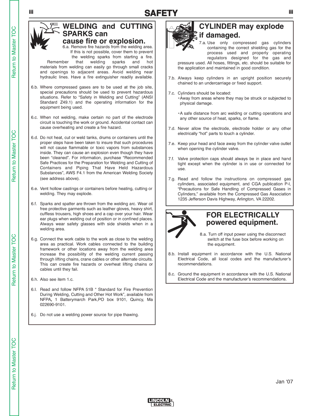 Lincoln Electric V155-S service manual For Electrically, Iii 