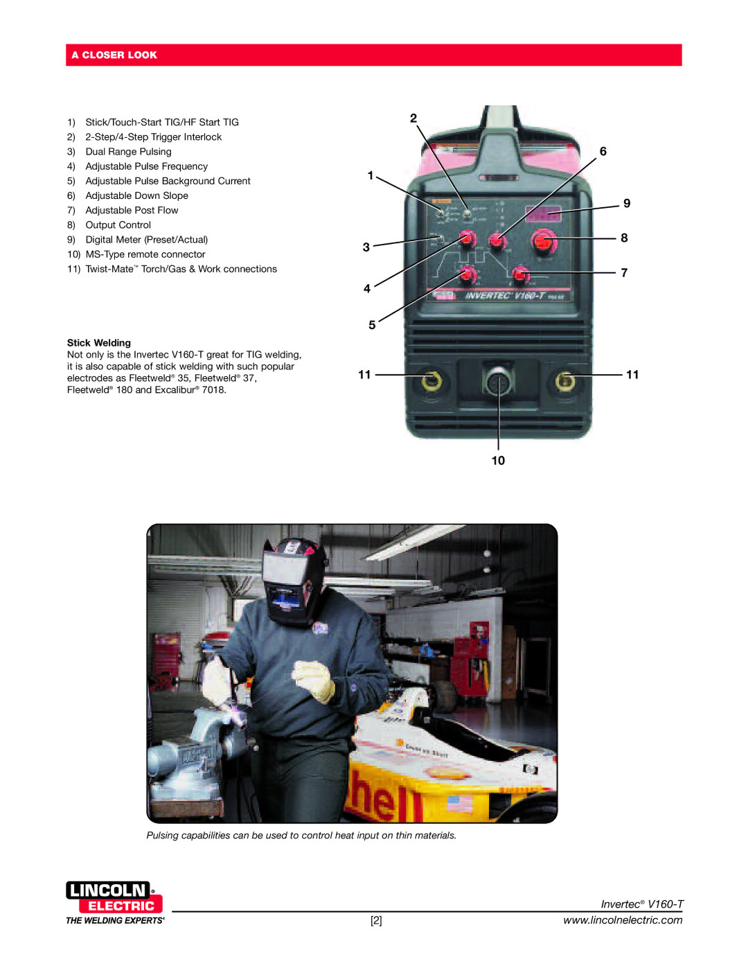 Lincoln Electric V160-T warranty Closer Look, Stick Welding 