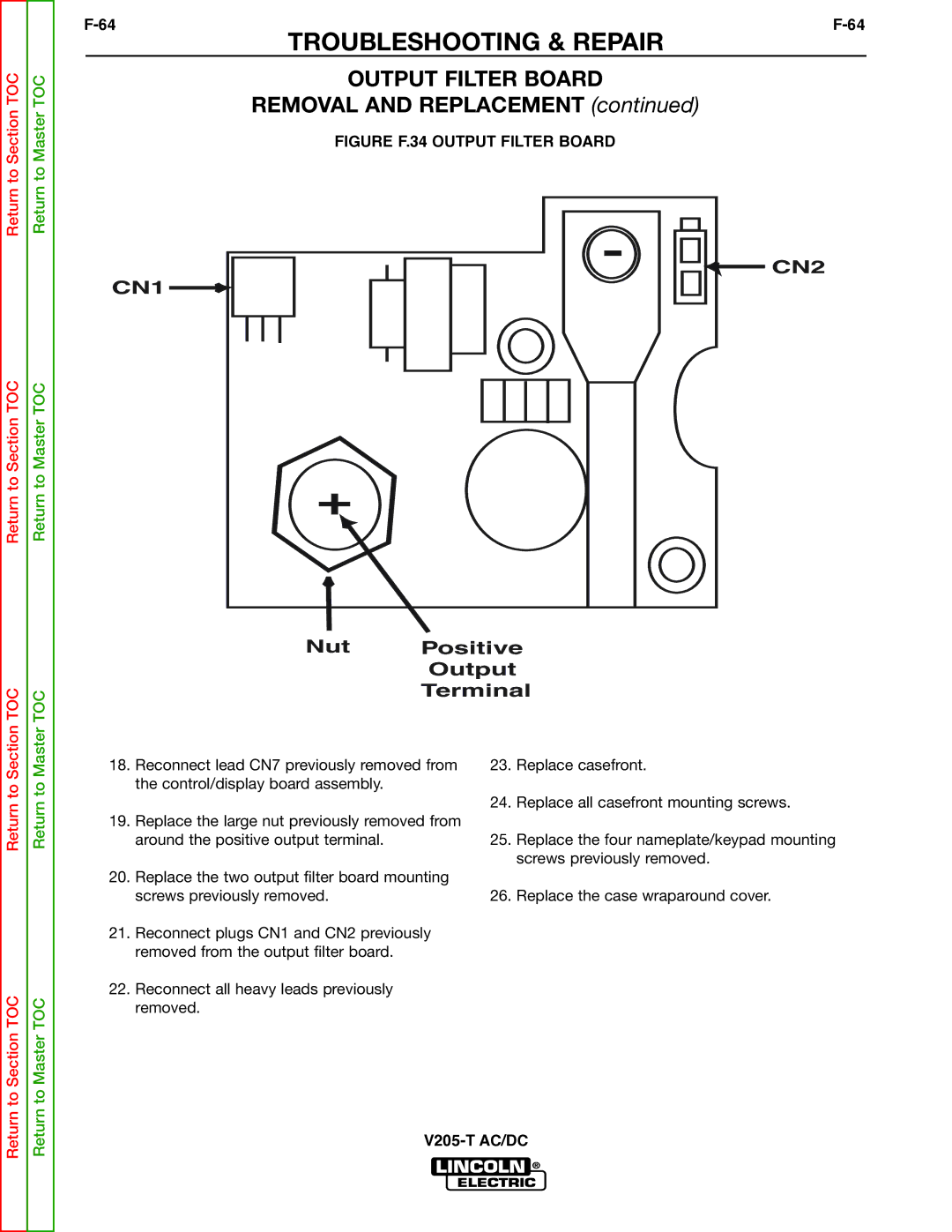 Lincoln Electric V205-T service manual CN1 CN2 