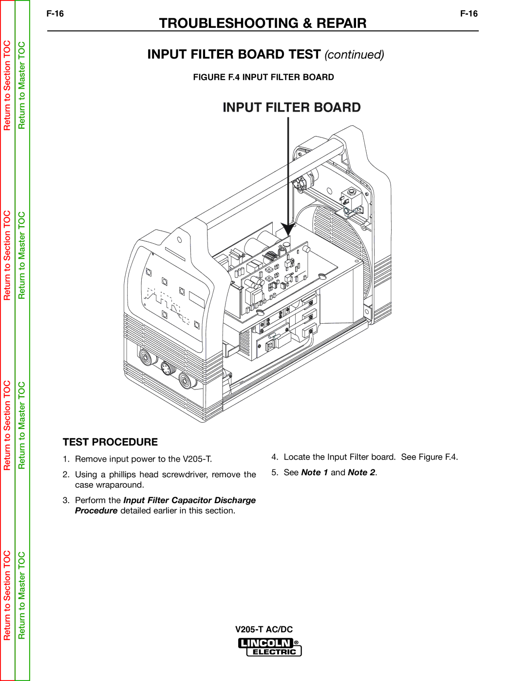 Lincoln Electric V205-T service manual Input Filter Board 