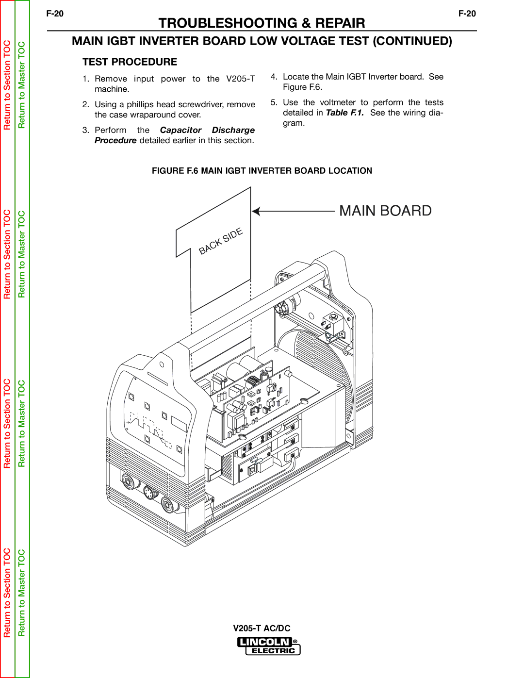 Lincoln Electric V205-T service manual Main Board 