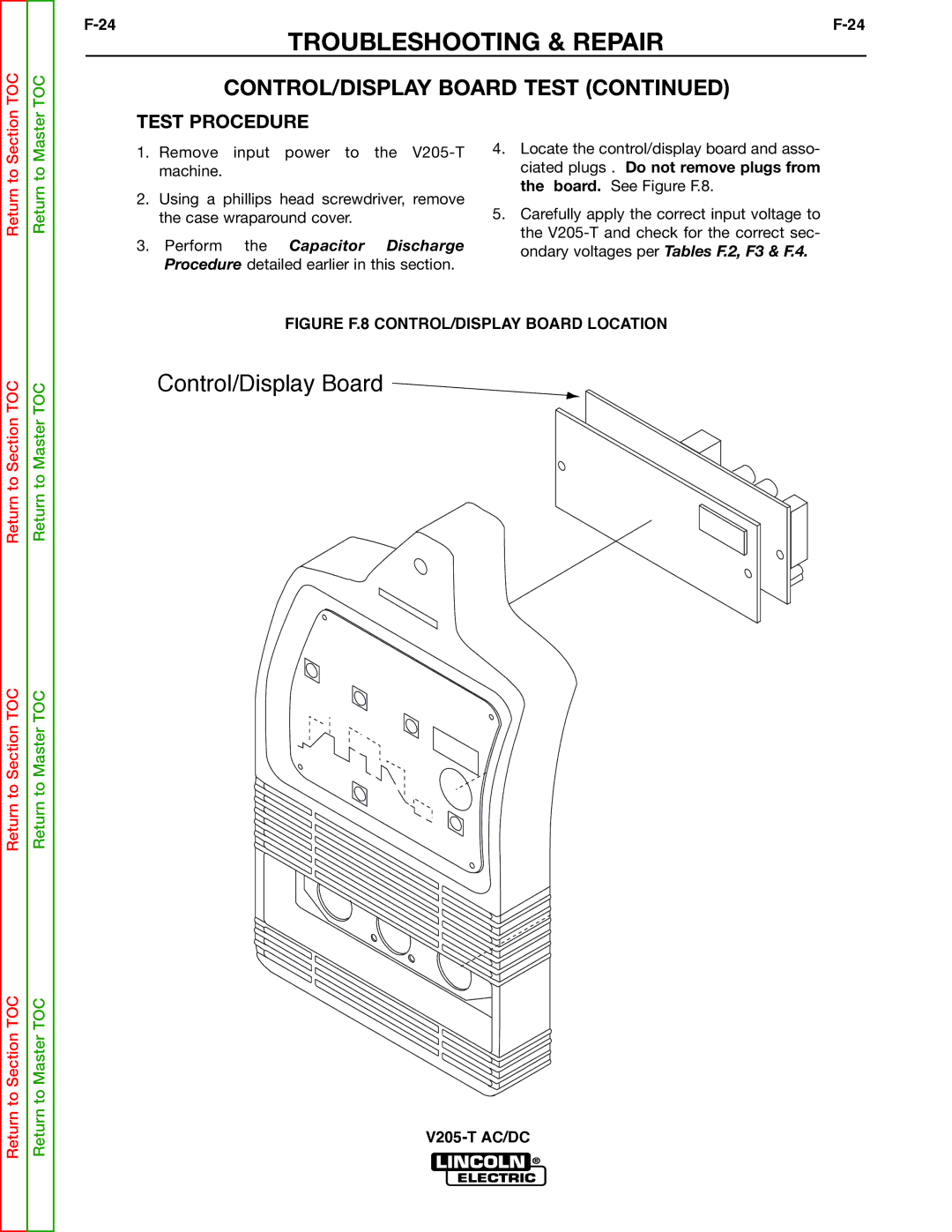 Lincoln Electric V205-T service manual Control/Display Board 