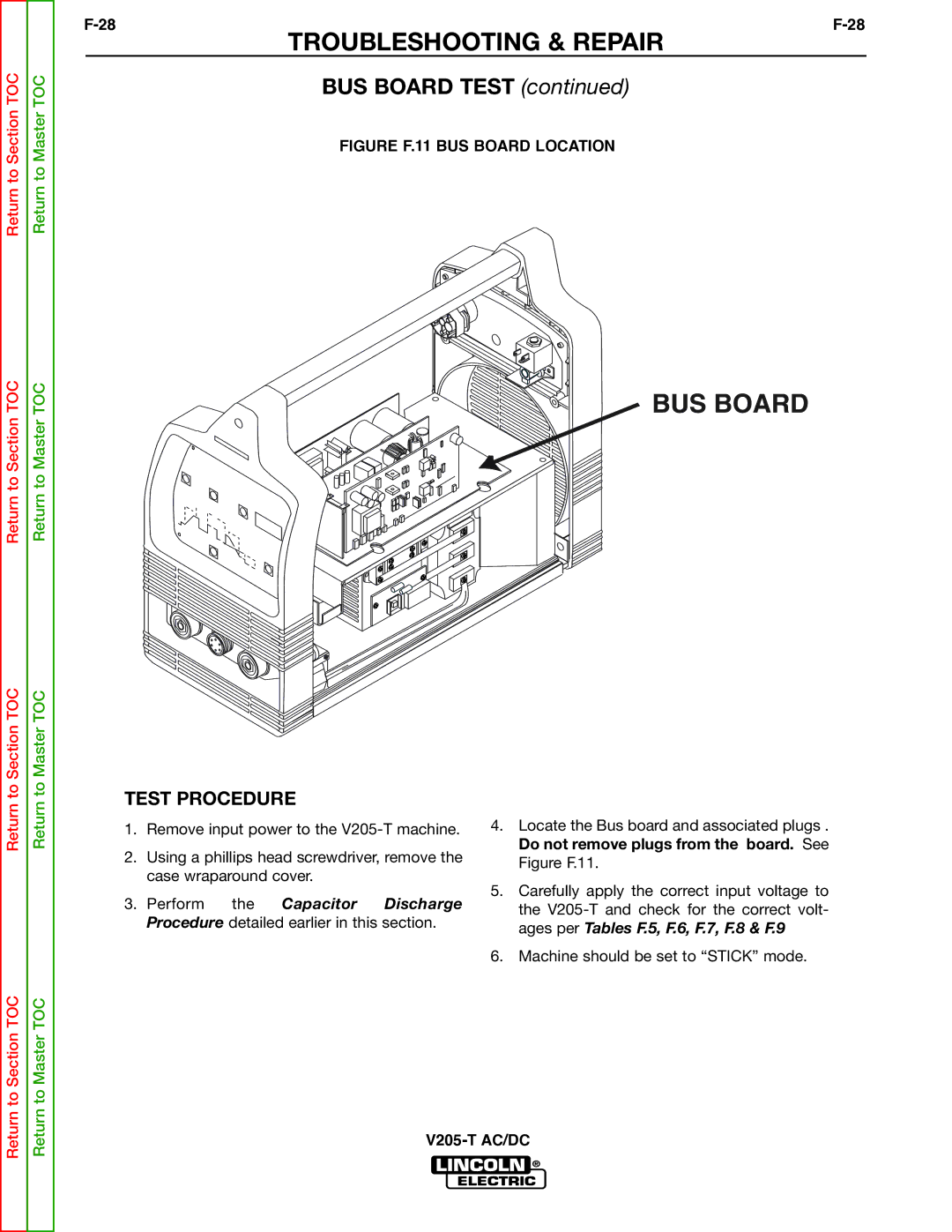 Lincoln Electric V205-T service manual BUS Board 