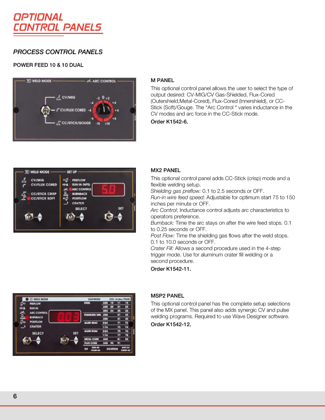 Lincoln Electric WELDING SYSTEMS manual Power Feed 10 & 10 Dual Panel, MX2 Panel, MSP2 Panel 