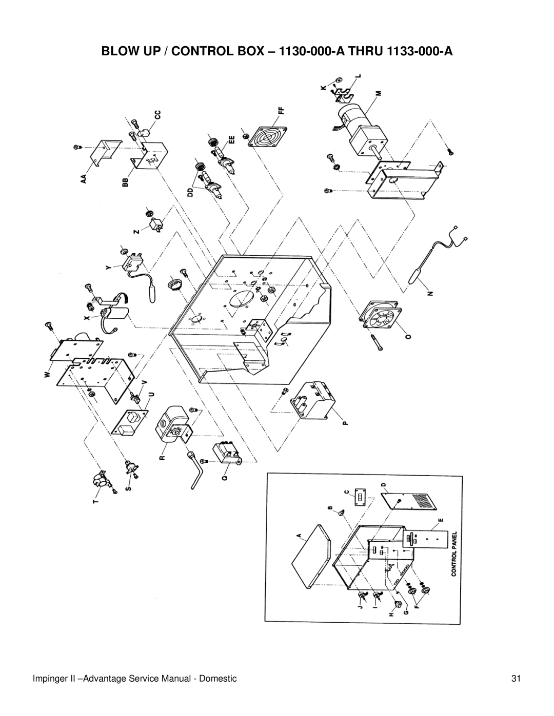 Lincoln II - Advantage Series service manual Blow UP / Control BOX 1130-000-A Thru 1133-000-A 