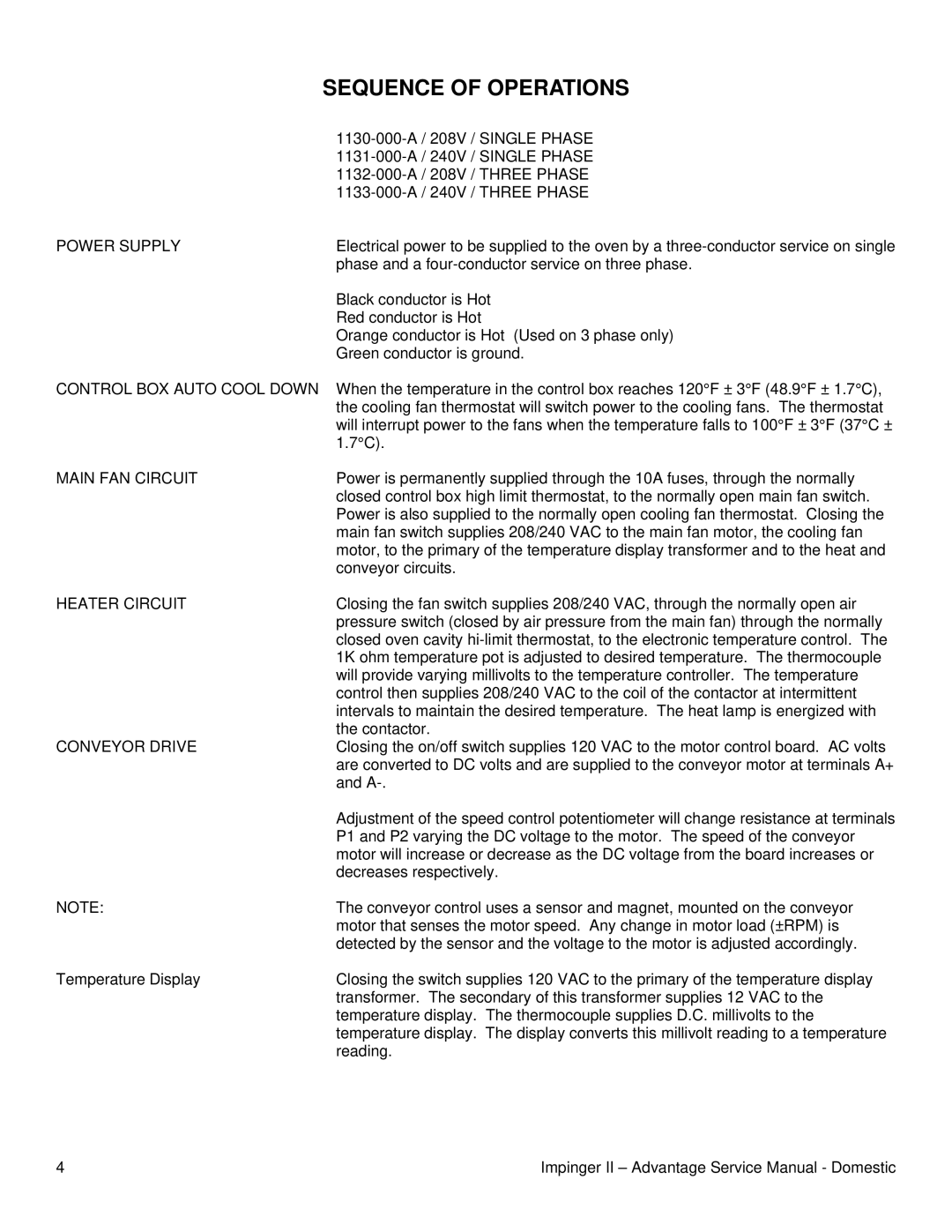 Lincoln II - Advantage Series service manual Control BOX Auto Cool Down, Heater Circuit 