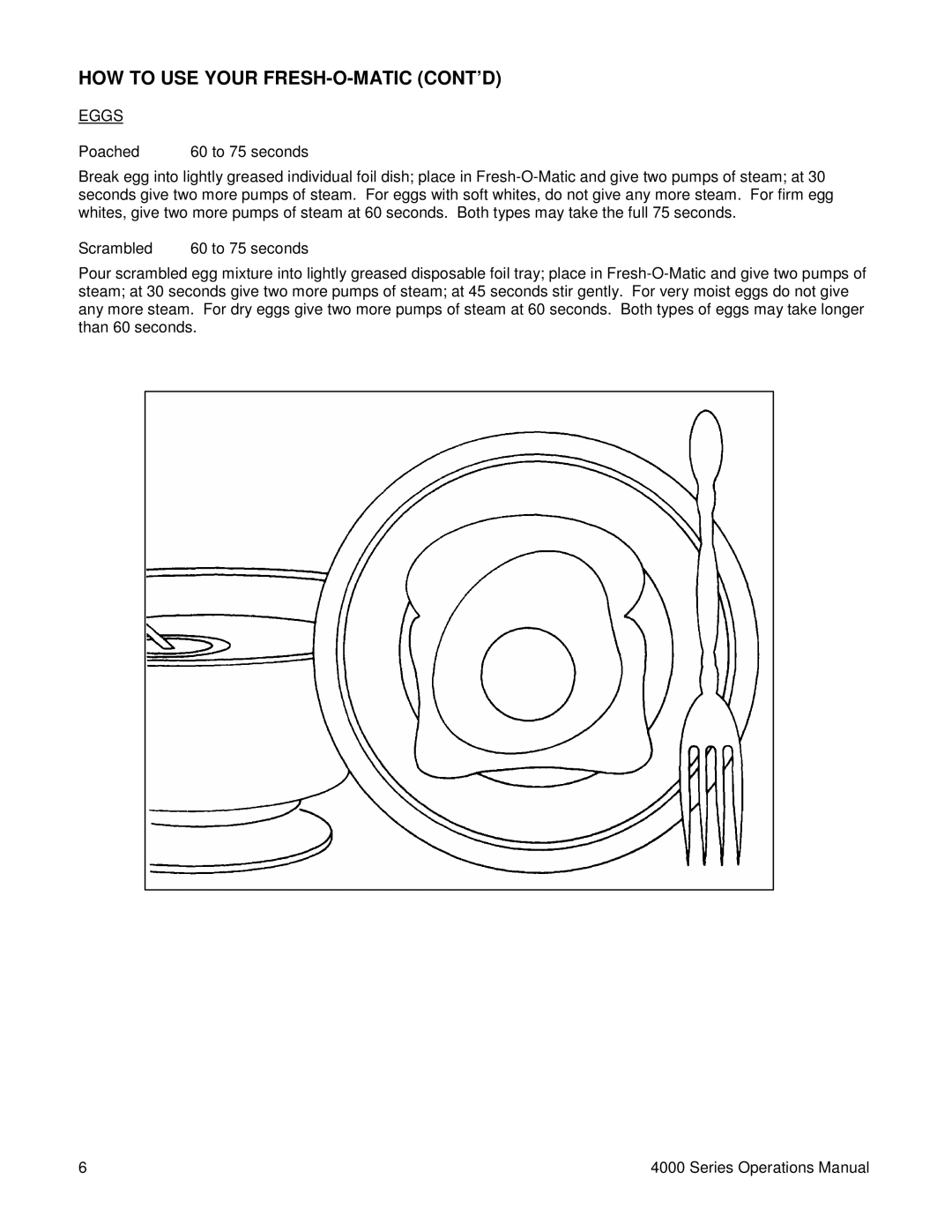 Lincoln MODEL 4000 SERIES manual HOW to USE Your FRESH-O-MATIC CONT’D, Eggs 