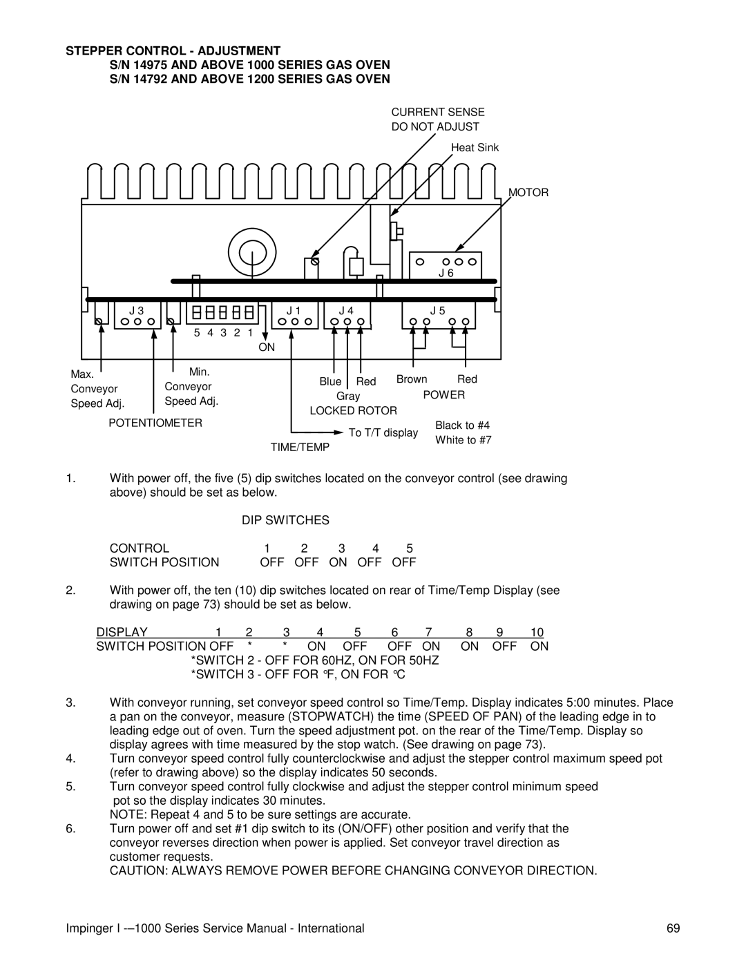 Lincoln Series 1200, Series 1000 service manual DIP Switches Control Switch Position OFF 