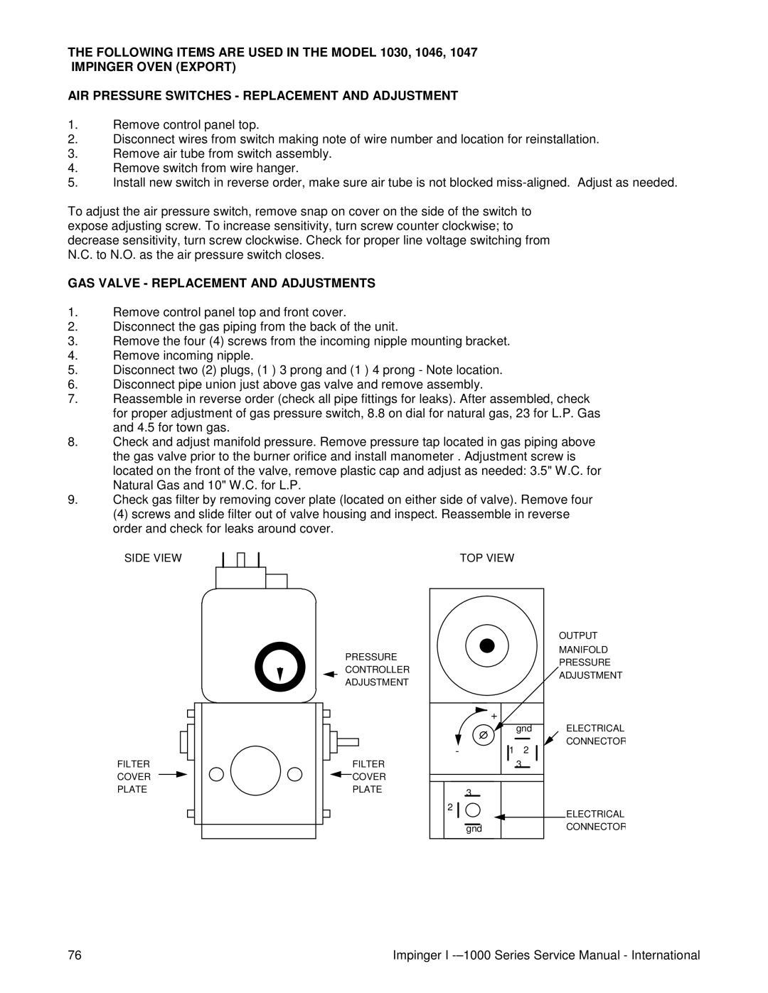 Lincoln Series 1000, Series 1200 service manual GAS Valve Replacement and Adjustments 