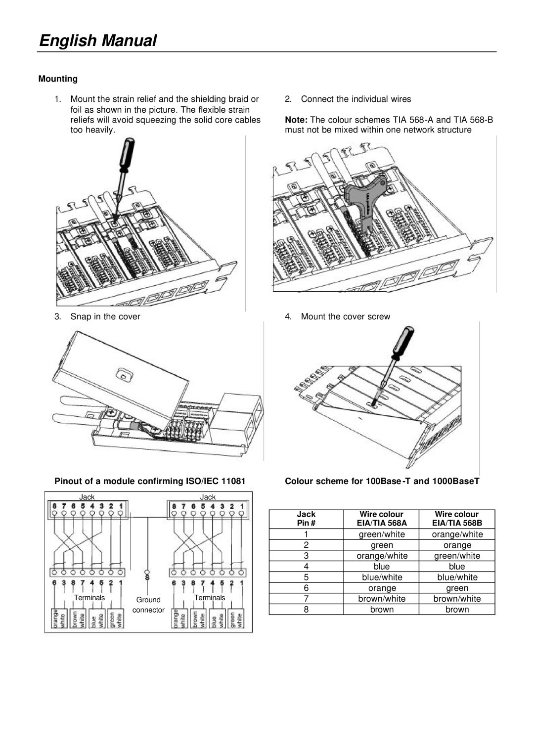 Lindy 20703, 20704 manual Mounting 