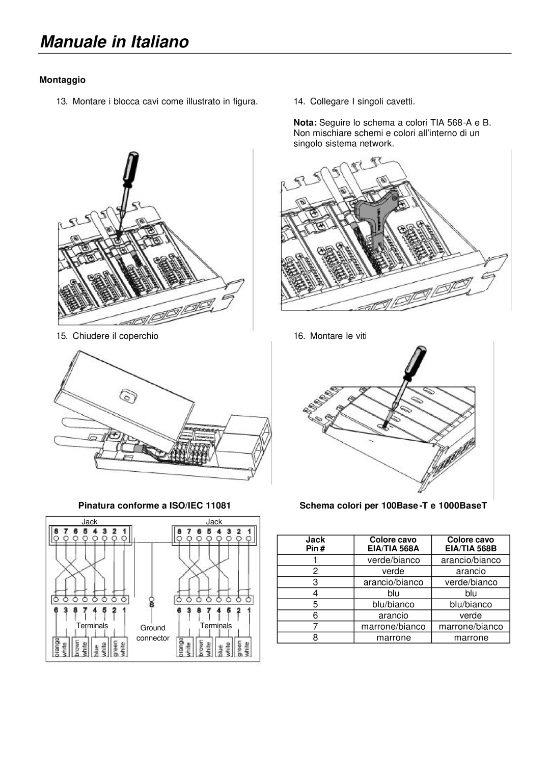 Lindy 20703, 20704 manual Montaggio, Pinatura conforme a ISO/IEC 