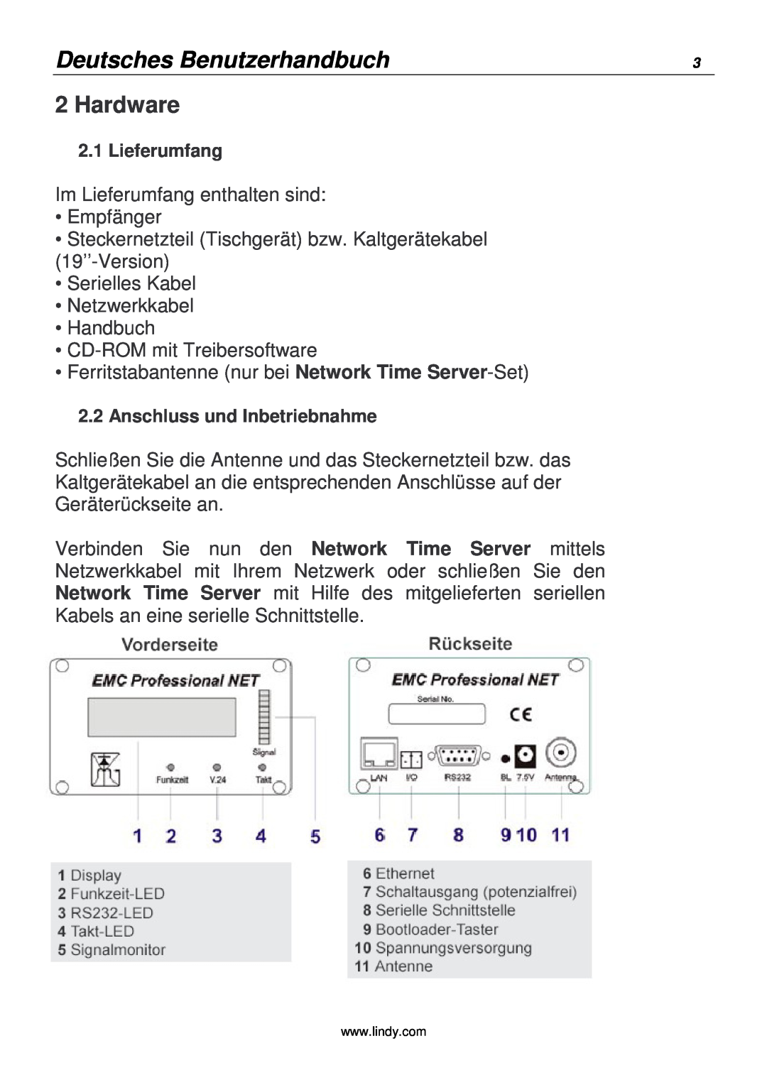 Lindy 20988 manual Deutsches Benutzerhandbuch, Hardware 