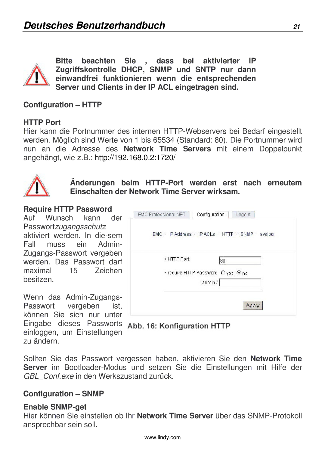 Lindy 20988 manual Configuration Snmp Enable SNMP-get 