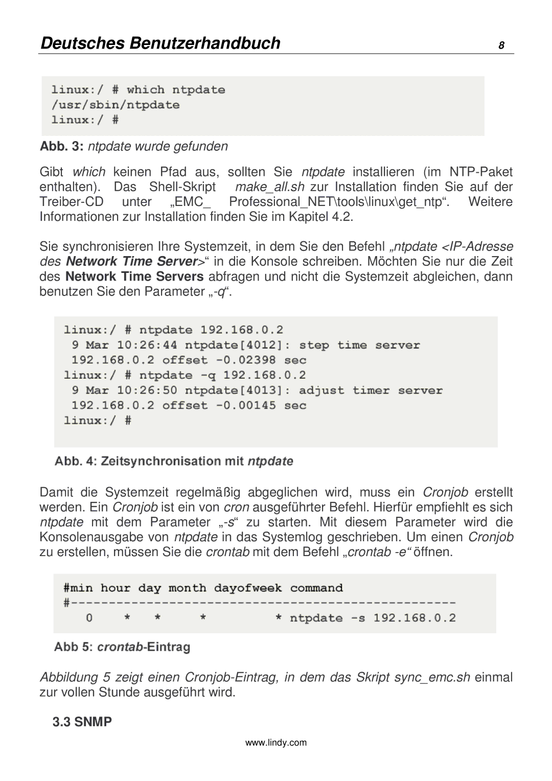 Lindy 20988 manual Abb ntpdate wurde gefunden, Snmp 