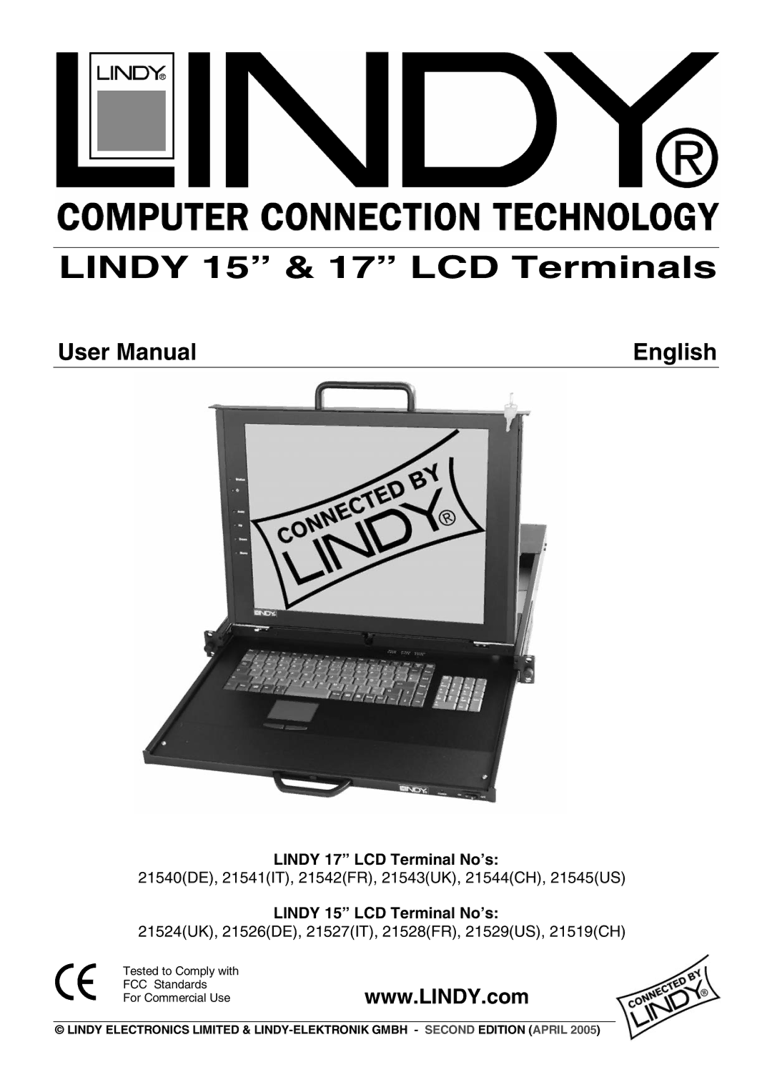 Lindy 21544(CH), 21545(US), 21543(UK), 21519(CH), 21542(FR), 21526(DE) user manual Lindy 15 & 17 LCD Terminals, English 