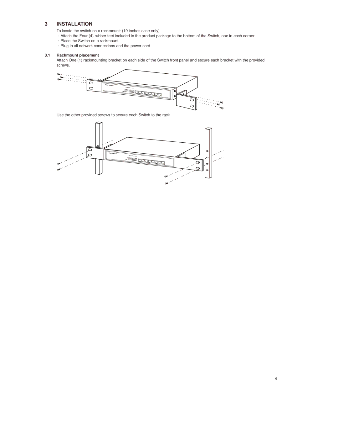 Lindy 25008 manual Installation, Rackmount placement 