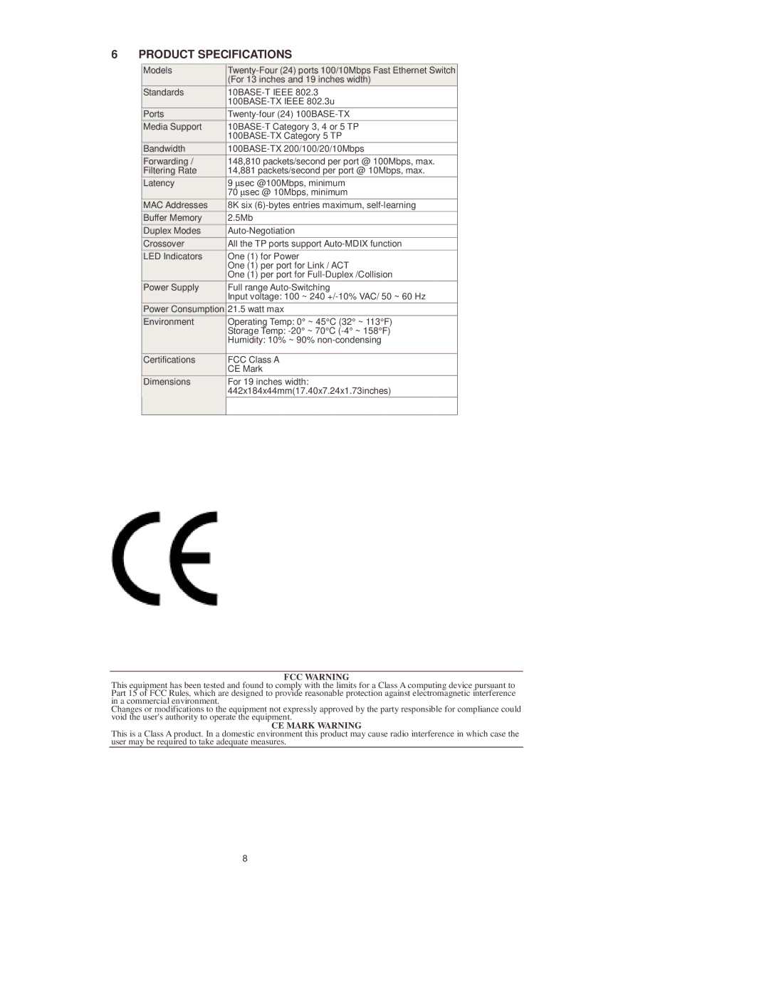 Lindy 25021 manual Product Specifications 