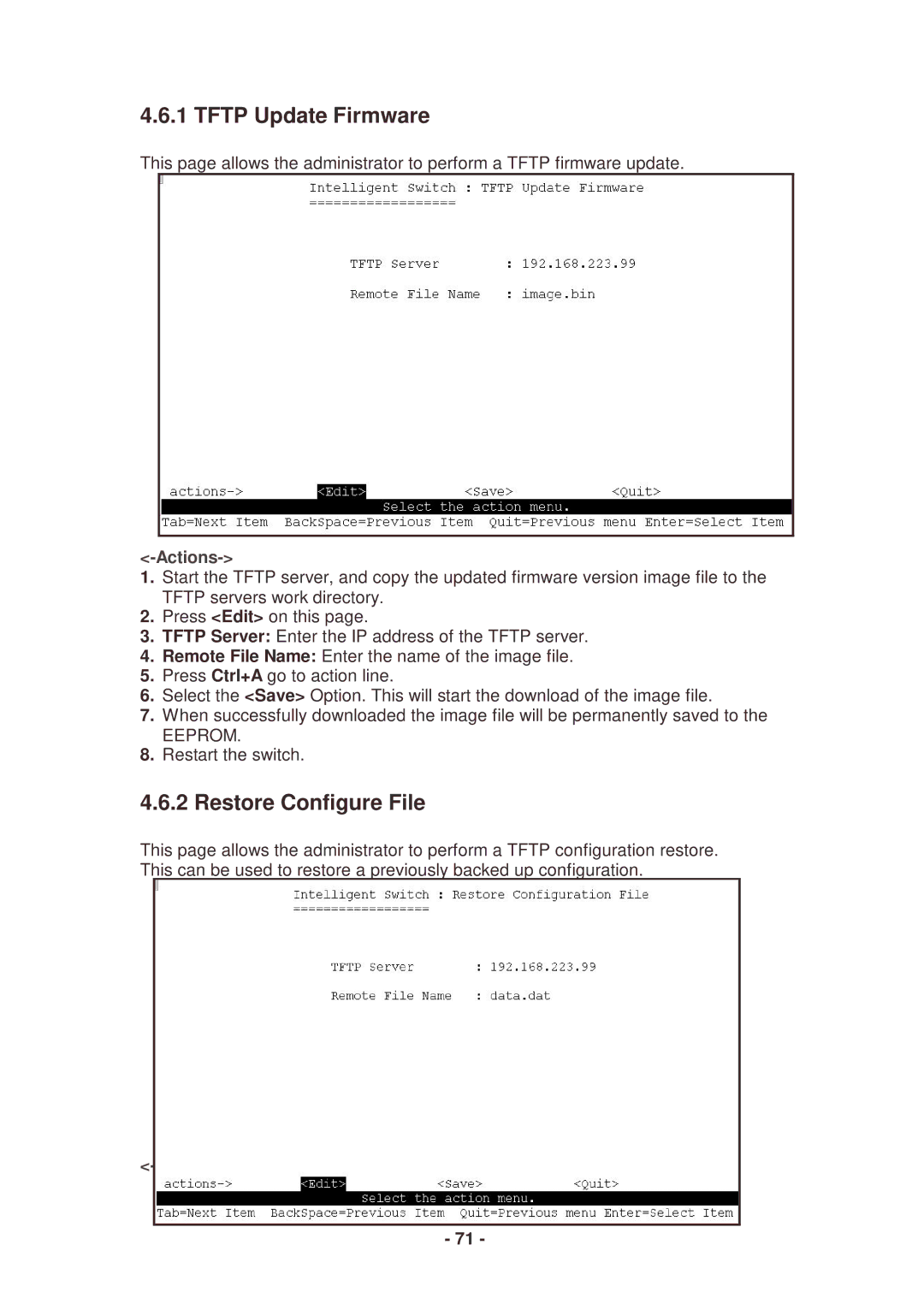 Lindy 25030 user manual Restore Configure File 