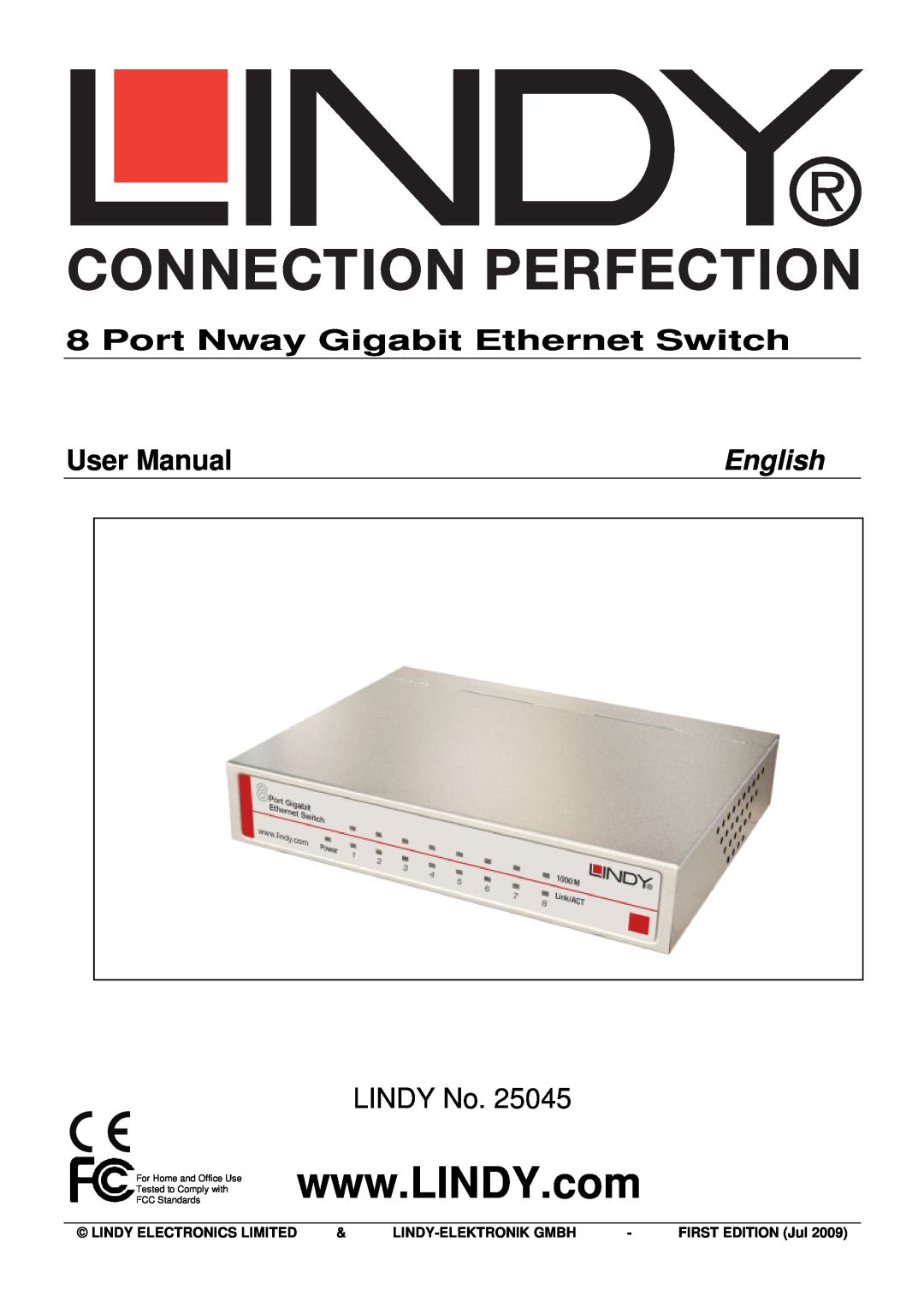 Lindy 25045 user manual English, w ww.LINDY.com, Port Nway Gigabit Ethernet Switch, LINDY No, Lindy Electronics Limited 