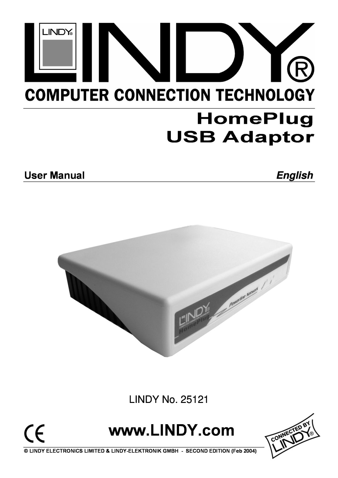 Lindy 25121 user manual English, HomePlug USB Adaptor, User Manual, LINDY No 