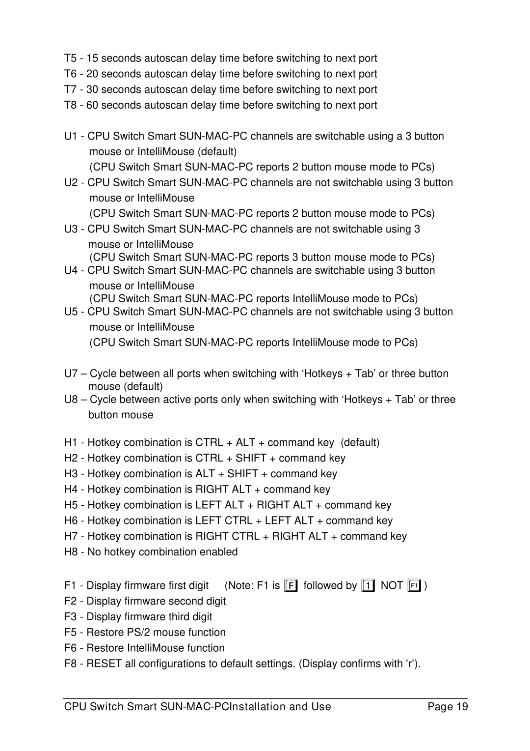 Lindy 32251 manual CPU Switch Smart SUN-MAC-PCInstallation and Use 