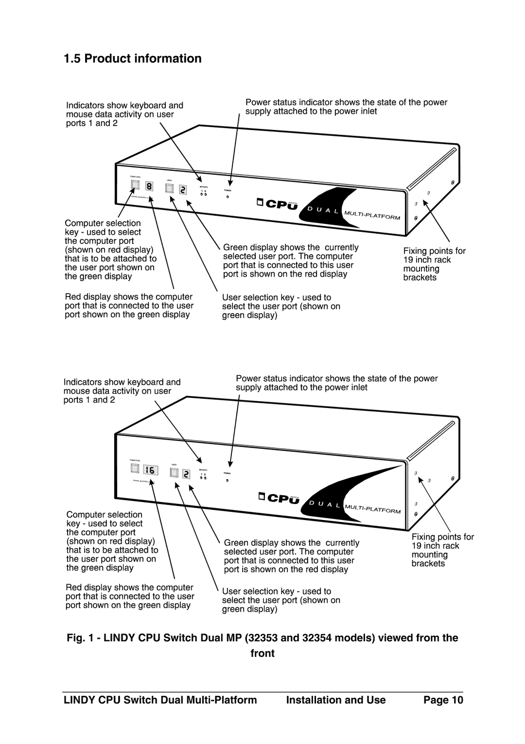 Lindy 32353, 32354 manual 5Productinformation 