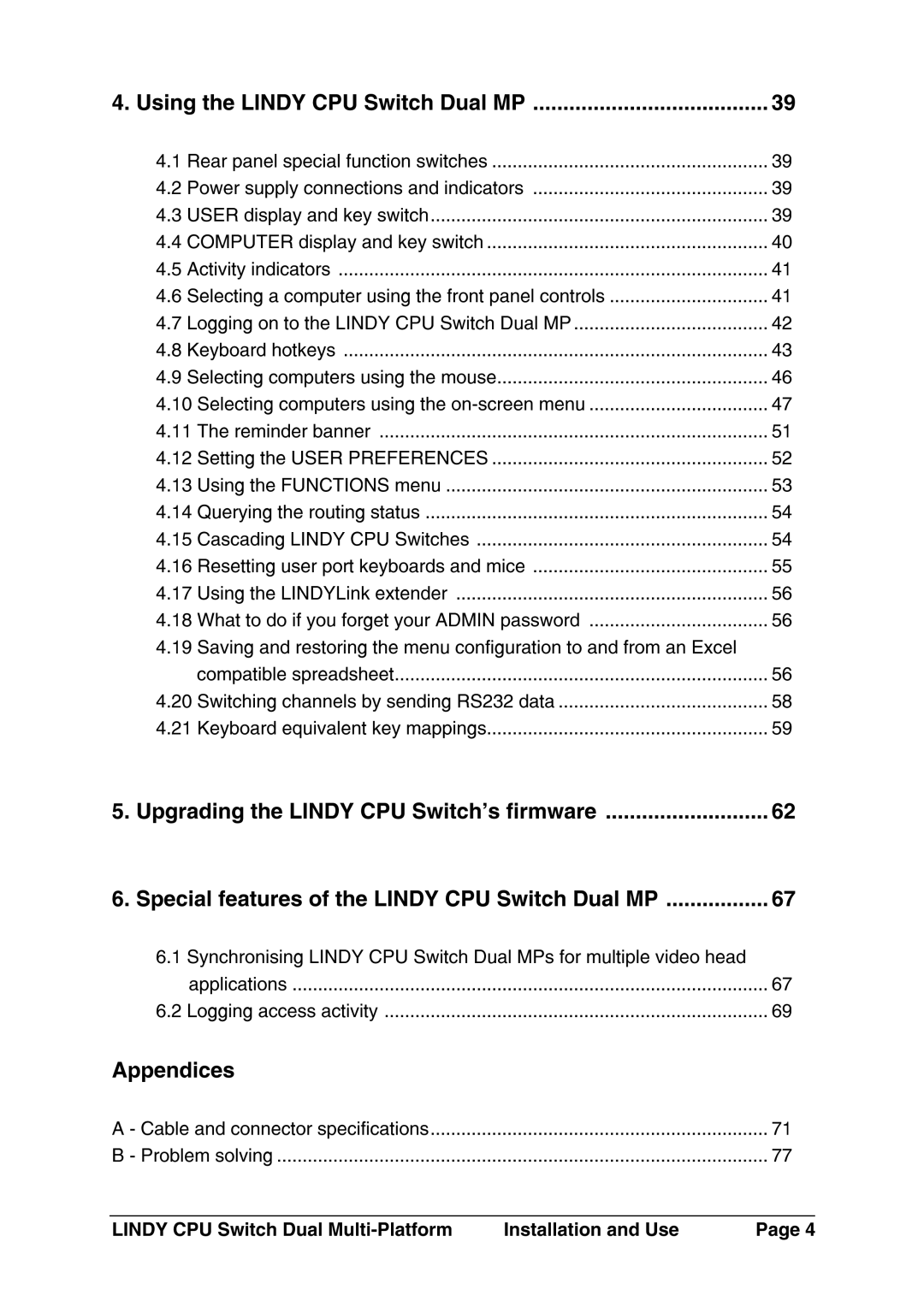 Lindy 32353, 32354 manual 2Powersupplyconnectionsandindicators, 6Reetcadinguserporteyboardsandmice 