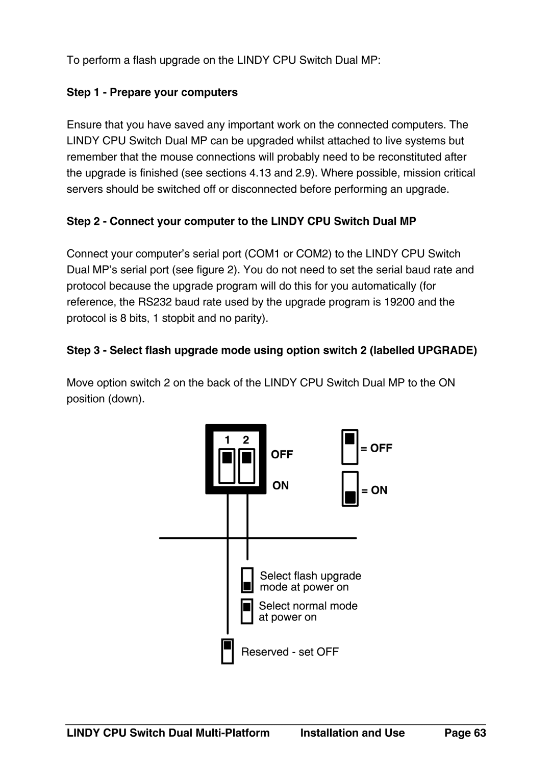 Lindy 32354, 32353 manual Rememberthatthemouse, DualMPsserialportseefigure2.Youdonotneedtosettheser 