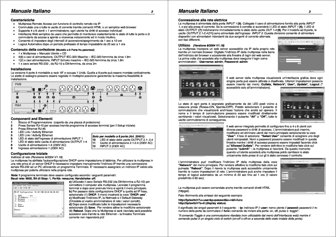Lindy 32450, 32451 manual Manuale Italiano, Caratteristiche, Installazione, Componenti and Elementi, Configurazione Iniziale 