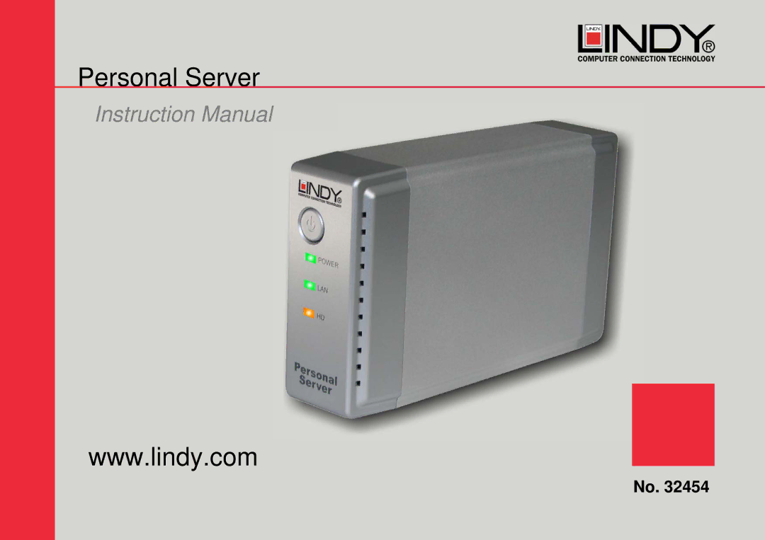 Lindy 32454 instruction manual Personal Server 