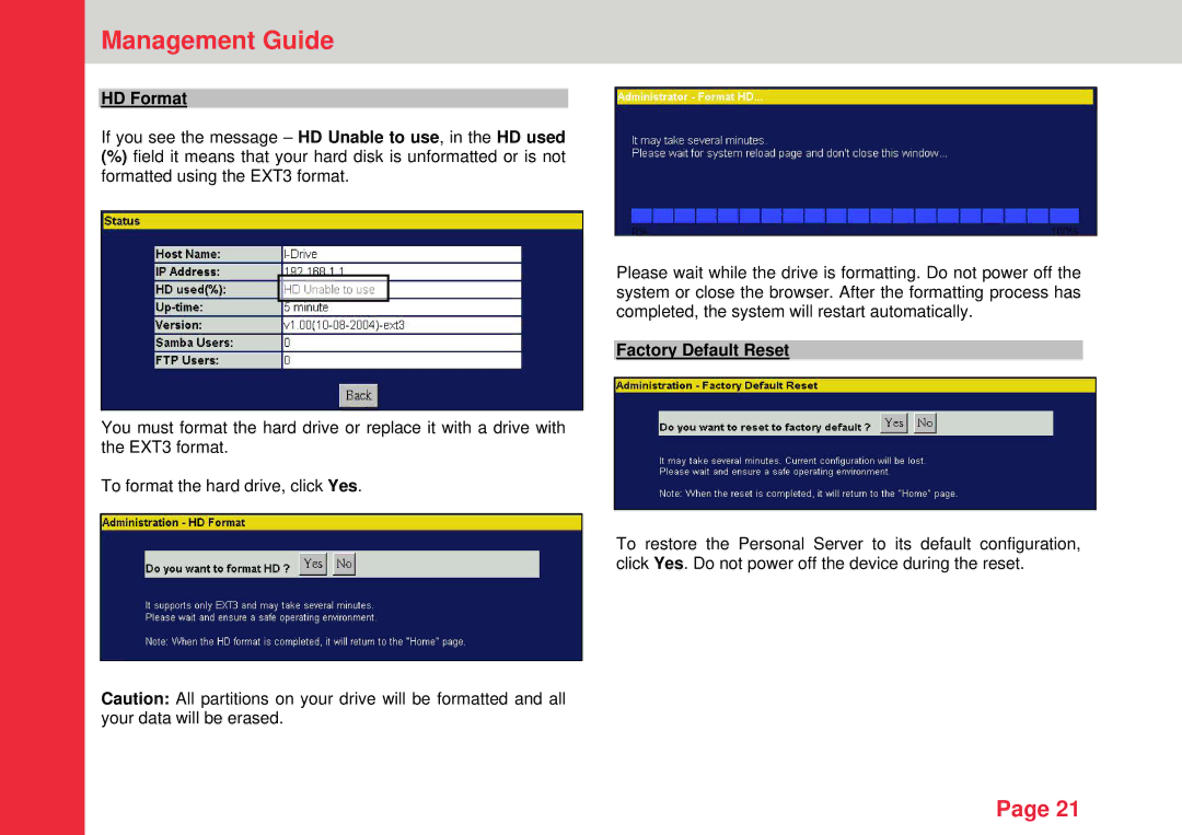 Lindy 32454 instruction manual HD Format, Factory Default Reset 