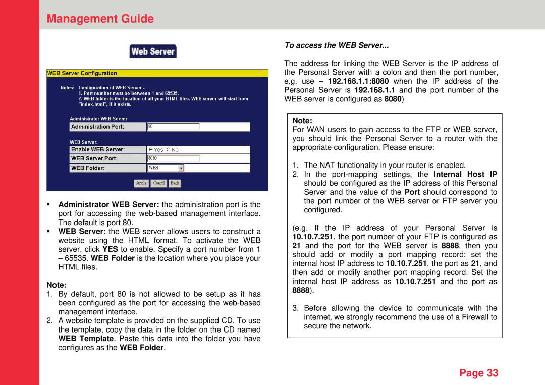 Lindy 32454 instruction manual To access the WEB Server 