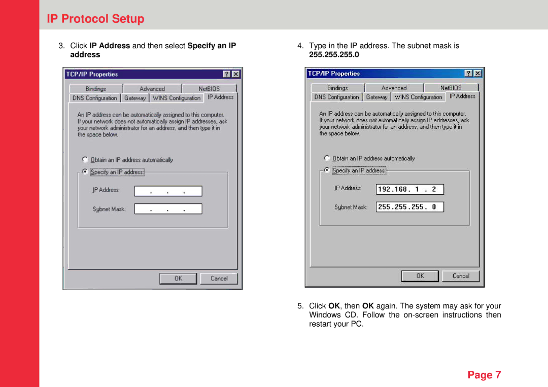 Lindy 32454 instruction manual IP Protocol Setup 