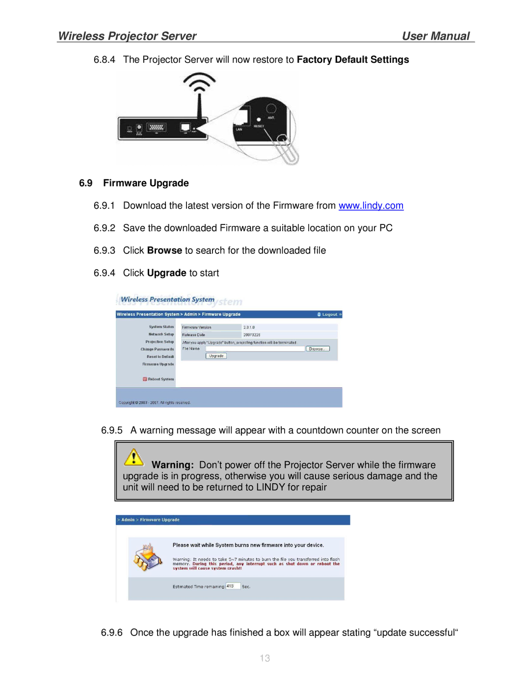 Lindy 32498, 32499 user manual Firmware Upgrade 