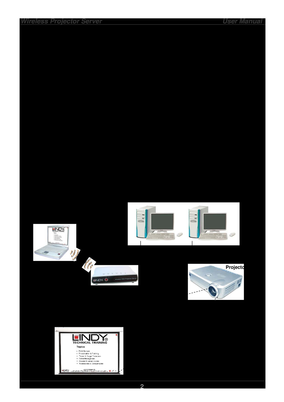 Lindy 32500 user manual Introduction, Features, Wireless Projector Server, User Manual 