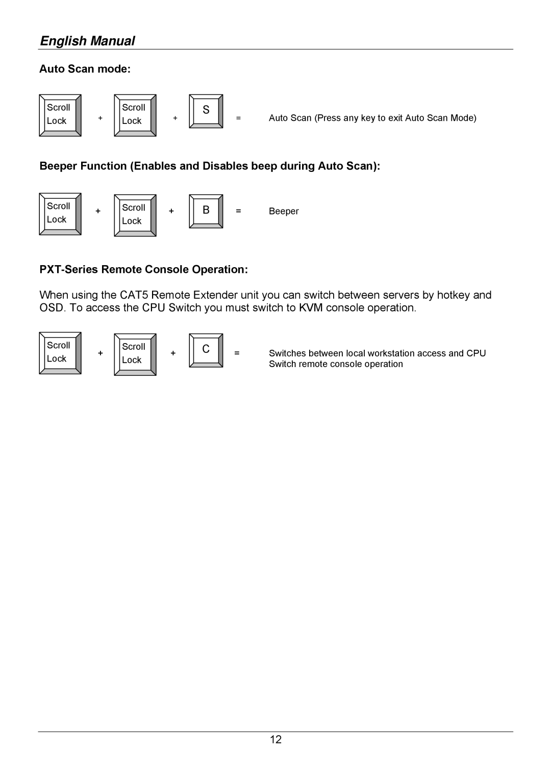 Lindy 32503, 32514, 32505, 32512, 32504, 32513 user manual Auto Scan mode 