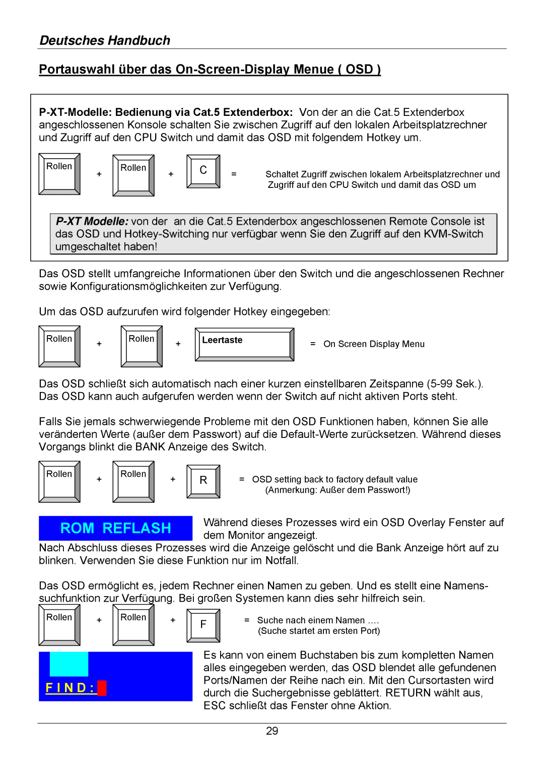 Lindy 32505, 32514, 32503, 32512, 32504, 32513 user manual Portauswahl über das On-Screen-Display Menue OSD 