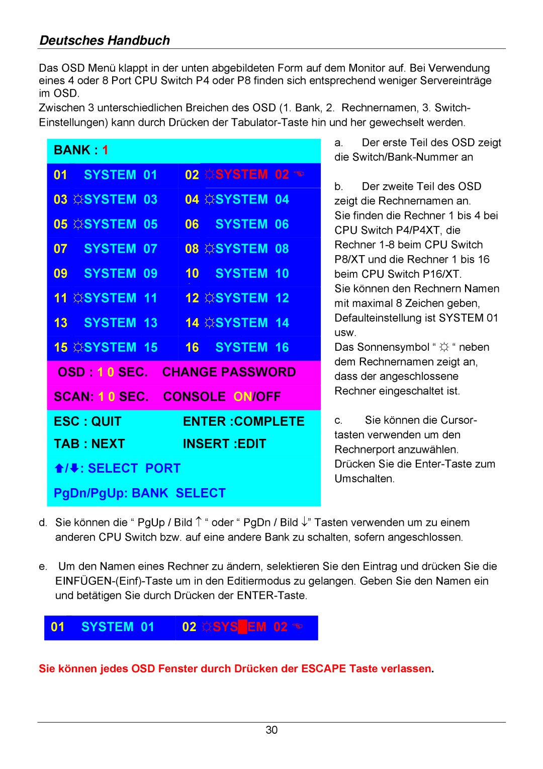 Lindy 32503, 32514, 32505, 32512, 32504, 32513 user manual OSD 1 0 SEC. Change Password 