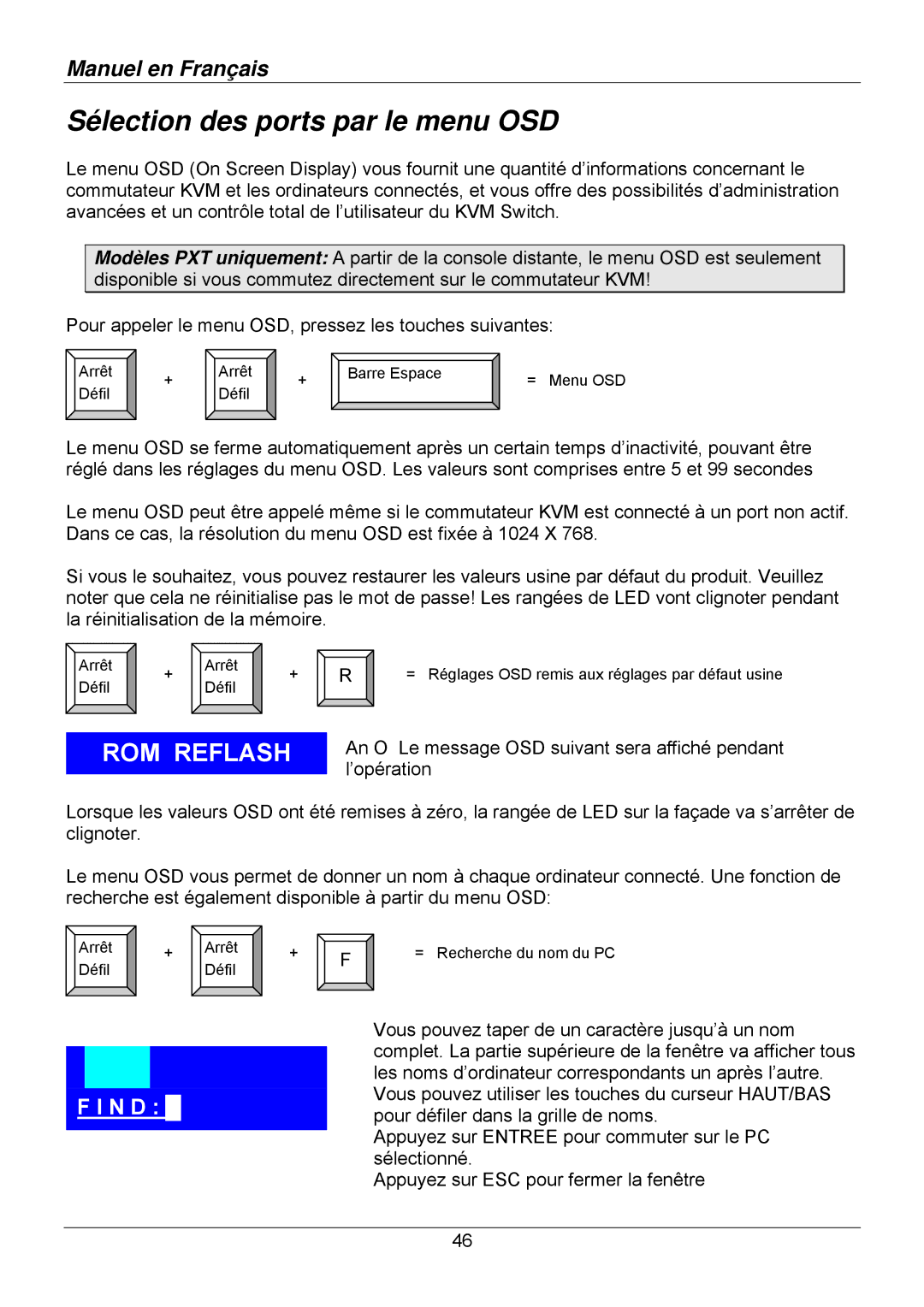 Lindy 32514, 32505, 32503, 32512, 32504, 32513 user manual Sélection des ports par le menu OSD 