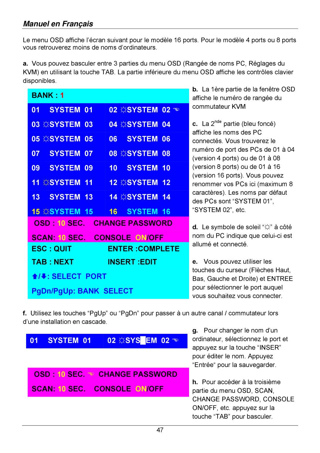 Lindy 32505, 32514, 32503, 32512, 32504, 32513 user manual OSD 10 SEC. Change Password 