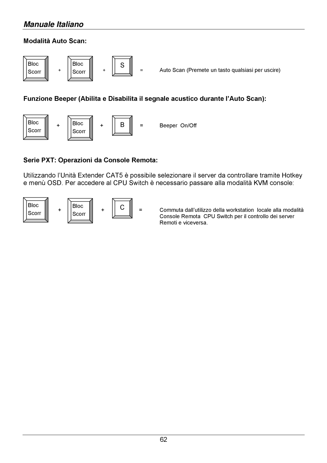 Lindy 32504, 32514, 32505, 32503, 32512, 32513 user manual Modalità Auto Scan 