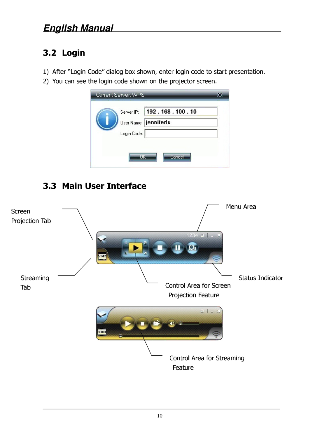 Lindy 32699 user manual Login, Main User Interface 