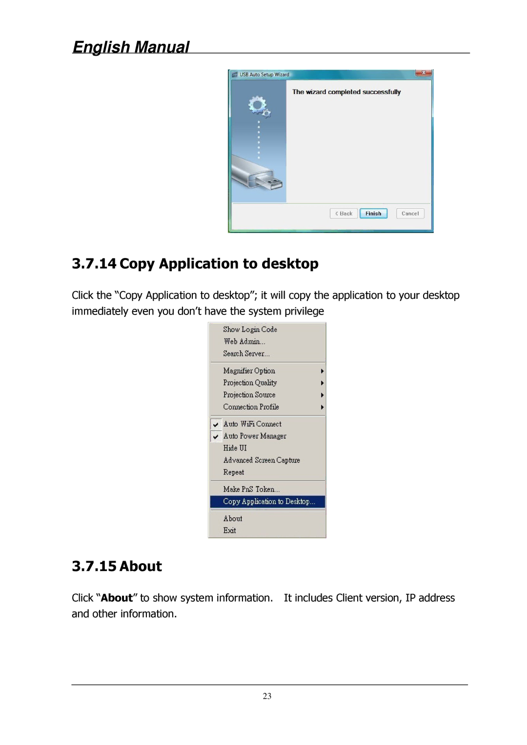 Lindy 32699 user manual Copy Application to desktop, About 